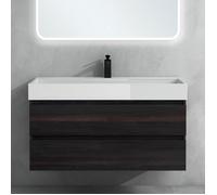 Sogood Meuble de Salle de Bain Gris Foncé Ensemble de 2 Pièces Meuble avec Lavabo et Bonde 100x46x56cm Design Verona F127