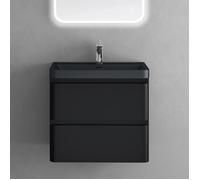 Sogood Meuble de Salle de Bain Suspendus Noir Mat 60x42x55 cm Ensemble de 2 Pièces Meuble avec Lavabo Design Lucca