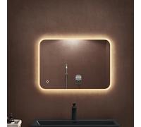 Sogood Miroir de Salle de Bains Lumineux 50x70/70x50cm Glace avec Éclairage LED Luz et Interrupteur Tactile