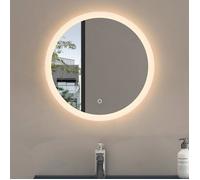 Sogood® Miroir de Salle de Bains Rond Lumineux avec Éclairage LED Glace Éclairé avec Interrupteur Tactile 50 cm