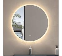 Sogood® Miroir de Salle de Bains Rond Lumineux avec Éclairage LED Glace Éclairé avec Interrupteur Tactile 70 cm