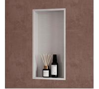 Sogood Niche de douche à carreler argent 30x60cm étagère murale à encastrer en acier inoxydable