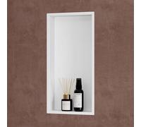 Sogood Niche de Douche à Carreler Blanche 30x60cm Étagère Murale à Encastrer en Acier Inoxydable 1 Pièce