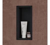 Sogood Niche de Douche à Carreler Noir 15x30cm Étagère Murale à Encastrer en Acier Inoxydable 1 Pièce