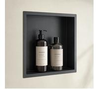 Sogood Niche de douche à carreler noir 30x30cm étagère murale à encastrer en acier inoxydable