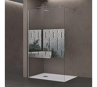 Sogood Paroi de douche à l'italienne 140cm Bremen02DM pare douche avec stabilisateur carré verre de sécurité de 10 mm revêtement NANO 140x200cm