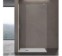 doporro Paroi de Douche à L'italienne Transparent 50cm Pare-Douche Verre de Sécurité 8mm Bremen01K 50x200cm Profilé Chromé avec Stabilisateur en Acier Inoxydable