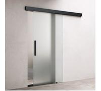 Sogood Porte Coulissante en Verre d'Intérieur 102,5x205cm Opaque Poignée Barre Porte Glissante Amalfi 14