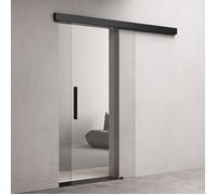 Sogood Porte Coulissante en Verre d'Intérieur 102,5x205cm Transparent Poignée Barre Porte Glissante avec Amortisseur Amalfi 20