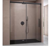 Sogood Porte de Douche Coulissante 100x195cm pour Niche 100cm Paroi de Douche Transparente Verre de Sécurité avec Revêtement Anti-calaire Teramo12
