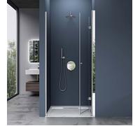 Sogood Porte de douche pliable 100cm paroi de douche transparent pliante pour niche Teramo26K porte rabattable montage réversible