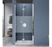 Sogood Porte de douche pliable 70cm paroi de douche bande opaque pliante pour niche Teramo26MS porte rabattable montage réversible