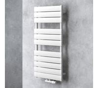 Sogood Radiateur de Salle de Bain Sèche-Serviette 100x50cm Radiateur à Eau Chaude Vertical Blanc Sèche-serviettes de Salle de Bains