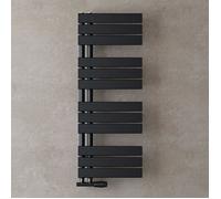 Sogood Radiateur de Salle de Bain Sèche-Serviette 104x40cm Radiateur à Eau Chaude ou Électrique Gris Noir Sèche-Serviettes Design