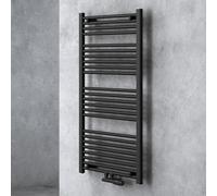 Sogood Radiateur de Salle de Bain Sèche-Serviette 120x60cm Radiateur Tubulaire Vertical Chauffage à Eau Chaude Gris-Noir