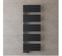 doporro Radiateur de Salle de Bain Sèche-Serviette 131x50cm Radiateur à Eau Chaude Gris Noir Sèche-Serviettes Design FN