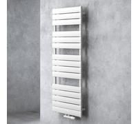 Sogood Radiateur de Salle de Bain Sèche-Serviette 140x60cm Radiateur à Eau Chaude Vertical Blanc Sèche-serviettes de Salle de Bains