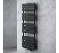 Sogood Radiateur de Salle de Bain Sèche-Serviette 140x60cm Radiateur à Eau Chaude Vertical Gris-Noir Sèche-serviettes de Salle de Bains