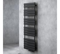 Sogood Radiateur de Salle de Bain Sèche-Serviette 160x50cm Radiateur à Eau Chaude Vertical Gris-Noir Sèche-serviettes de Salle de Bains