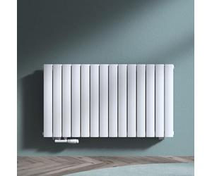 Sogood Radiateur de Salle de Bains Chauffage Central 60x108cm Radiateur à Eau Chaude Panneau Double Couches Horizontal Blanc 1189W