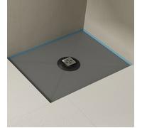 doporro Receveur à Carreler Recoupable sur Mesure pour Douche Bac de Douche avec Pente Intégrée 90x120x4cm avec Bonde AL06 Design XPS