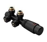 Sogood Robinet de Radiateur Thermostatique Noir Contrôleur de Chauffage Connexion Centrale 187mm