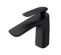 Sogood Robinet mitigeur noir mat pour lavabo et vasque design 16,5cm