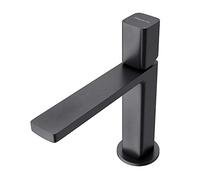 Sogood Robinet Mitigeur Noir Mat pour Lavabo ou Vasque de Salle de Bain 19,6 cm Design Minimaliste