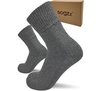 sogzz Diabetic Winter FX Pro Lot de 2 paires de chaussettes chaudes pour diabétiques en laine de mouton de qualité supérieure pour diabétiques Unisexe Tailles 35-50, (2) Gris foncé, 39-42