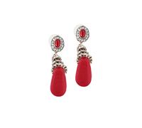 SOHI Boucles d'oreilles 'Khadija' rouge ru rgent, Taille Onesize