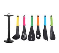SOHIIXAA pour ensemble d'ustensiles de cuisine en nylon de qualité supérieure, résistant à la chaleur, antiadhésif, passe au lave-vaisselle, poignée ergonomique avec support de
