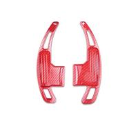 SOHINI Palette Volant Extension De Palette De Changement De Vitesse pour Volant De Voiture, Motif Fibre De Carbone, pour Ford Mustang 2015 2016 2017 2018 2019 Pagaie Changement(Carbon Red)