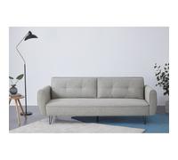 CONCEPT USINE | Canapé Convertible 3 Places en Tissu Gris Clair Soho | Canapé-Lit Pratique et Elégant | Design Chic et Moderne | Confortable et Robuste | Pieds en Epingle | 3 Positions d'Inclinaisons