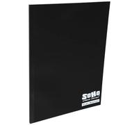 Soho Urban Artist Tape Bound Lay Flat Sketch Book, Black Cover, 9x12 30 Sheets, Smooth Mixed Media Sketchbook, 71lb. (106 gsm) Paper Travel Art Journal, Customizable Soft Cover