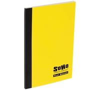 Soho Urban Artist Tape Bound Lay Flat Sketch Book, Yellow Cover, 4x6 30 Sheets, Smooth Mixed Media Sketchbook, 71lb. (106 gsm) Paper Travel Art Journal, Customizable Soft Cover