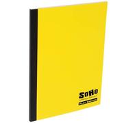 Soho Urban Artist Tape Bound Lay Flat Sketch Book, Yellow Cover, 6x8 30 Sheets, Smooth Mixed Media Sketchbook, 71lb. (106 gsm) Paper Travel Art Journal, Customizable Soft Cover