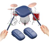 Sohodoo Batterie électronique | Baguettes virtuelles avec détection de mouvement, pratique silencieuse avec pédales réglables(Navy blue)