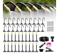 Sohodoo Brumisation Automatique à Couverture complète à 360° - Système d'arrosage réglable de 49 Pieds for Jardin(65.6Ft Set (65.6Ft Hose+20 Nozzles))