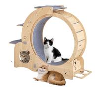 Sohodoo Centre d'activités avec Roue d'exercice - Comprend Un Bol de Nourriture, Une Planche à gratter, Un Cadre d'escalade et Une Roulette silencieuse.