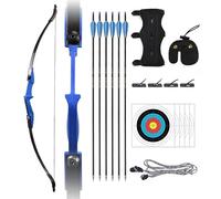 Sohodoo Ensemble Arc Classique et flèches Ready to Shoot | Arc démontable ambidextre de 30 LB et 40 LB avec Tous Les Accessoires de tir à l'arc(Blue,40 lbs)