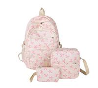 Sohodoo Ensemble sac à dos for fille avec sac à lunch, joli cartable d'école à nœud for enfants, sac à dos grande capacité for adolescents, ensemble 3 pièces(A)