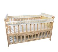 Sohodoo Lot de 4 Housses de Dentition Respirantes for bébé RailGuard, s'adapte à la Plupart des Tailles Pleines et ne Convient Pas aux Mini berceaux, Lavable en Machine, enveloppe(Stripes)