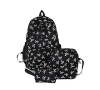 Sohodoo Sac à dos Kawaii for filles, lot de 3 pièces avec motif nœud, cartable grande capacité avec compartiment rembourré for ordinateur portable(D)