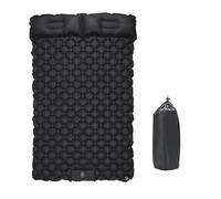 Sohodoo Tapis de Couchage Double, Tapis de Couchage Auto-gonflant Extra épais for 2 Personnes avec Oreiller, Pompe à Pied intégrée, Tapis de Camping Portable for Sac à Dos, randonnée, Voyage(Black)
