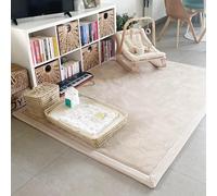 Sohodoo Tapis de Jeu for bébé Cloud-Soft - Tapis d'éveil antidérapant de 3 cm d'épaisseur, Tapis de Chambre d'enfant en Polaire Corail Pelucheux, sûr et antibruit(Brown,200-300cm)