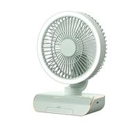 Sohodoo Ventilateur de refroidissement à Air, petit ventilateur de bureau silencieux, Texture ABS, batterie grande taille avec vitesse réglable, parfait for divers espaces de bureau bas(Green,4000mA)
