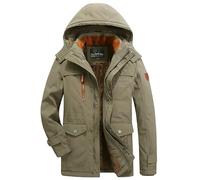 Sohodoo Veste softshell doublée polaire microfibre for homme, coupe-vent, imperméable et thermique, à capuche, idéale for la randonnée et le camping.(Khaki,XXXX-Large)