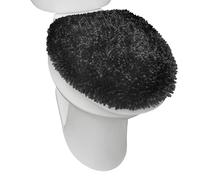 SoHome Spa Step Housse de siège de toilette en peluche lavable en machine Noir 47 x 49,8 cm
