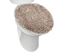 SoHome Spa Step Housse de siège de toilette en peluche lavable en machine Taupe 47 x 49,8 cm