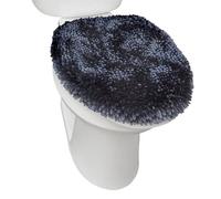 SoHome Spa Step Housse de siège de toilette en tissu chenille à poils longs lavable en machine Bleu 47 x 49,8 cm